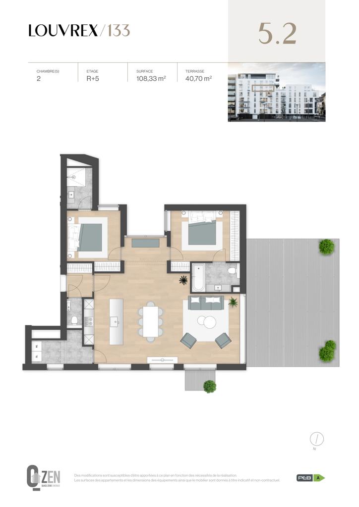 Appartement 2 chambres – Résidence « Louvrex 133 »