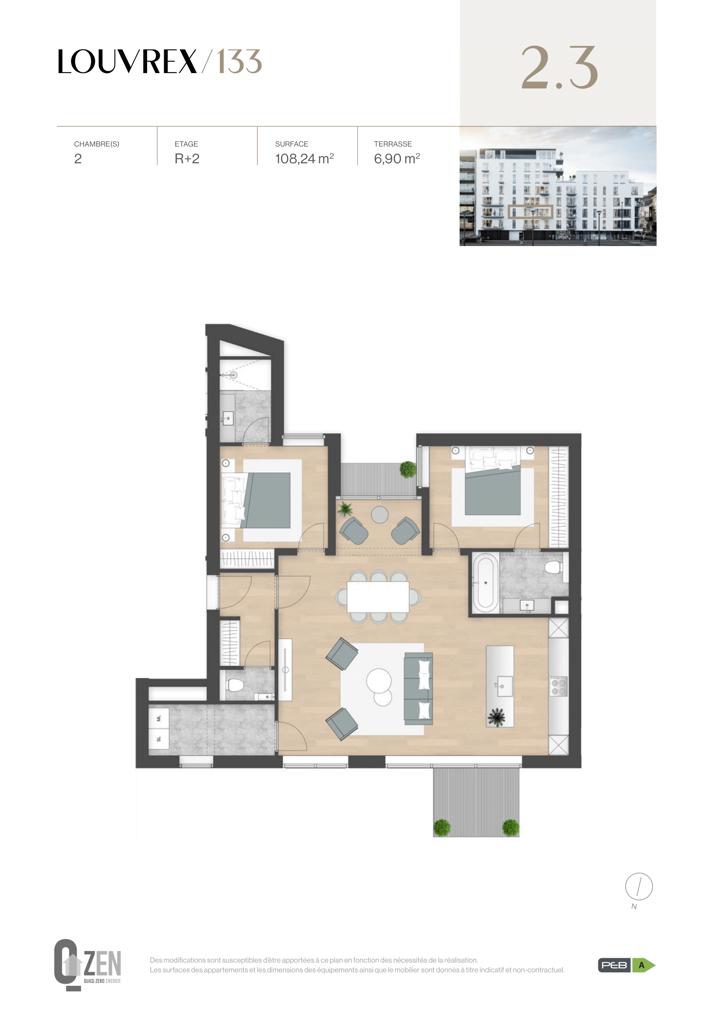 Appartement 2 chambres – Résidence « Louvrex 133 »